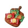 Bolsa Pequeña para Empaquetar Galletas, Caja para Galletas con Forma de Copo de Nieve, Empaque Sellado a Máquina, Caramelo de Arándano Horneado Individual de Plástico con Cierre Automático