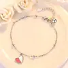 Nuevas cuentas de luz europeas y americanas aman el rosa blanco sobre Jane lindo pegamento de cristal pulsera plateada joyería de mano de mujer al por mayor