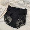 Ropa interior de seda helada de cintura alta para tallas grandes, para mujer, que contrae el abdomen, levanta las caderas, ligera, plástico pequeño, cintura pequeña, encaje de malla Cielo Estrellado, bragas que no se enrollan