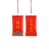 Estilo Antigo Chinês Nuvens Auspiciosas Pequeno Ponto Turístico Templo Bênção da Paz Saúde Ornamento Pendurado Sachê Bordado Bolsa Quadrada para Perfume Bolsa Vazia