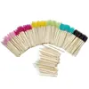 Herramientas para Extensiones de Pestañas, Cabezal de Cepillo Espiral, Mango de Madera de Colores, Palillo de Bambú, Cepillo para Pestañas, Cepillo para Cejas, Brocha de Maquillaje, Desechable al por Mayor