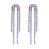 Los Pendientes Más Vendidos de Amazon para el Día de la Independencia, Largos con Borlas Super Brillantes para Mujer, Pendientes y Aretes de Moda y Exquisitos de Cobre Puro