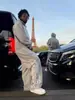 Cárdigan con Cremallera y Capucha de Terciopelo Gris Estampado Hip-Hop Callejero Americano de Alto Peso Saco de Traje de Marca de Moda para Hombre