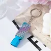 Amazon supervivencia al aire libre aleación de aluminio plana silbato de doble tubo de alta frecuencia colgante de llavero de diamante de moda accesorios para llaves
