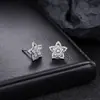 Brincos Cluster de Diamante Cheio de Novo Estilo Transfronteiriços para Homens, Modernos e Versáteis, Brincos de Flor de Íris em Forma de Cruz de Alto Padrão para Mulheres