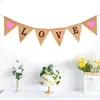 Escena de Decoración para Pedida de Mano Fiesta de Declaración de Amor Pancarta de Tela Banderín Triangular Rosa Corazón Rosa Bandera de Tirar