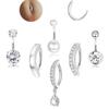 Amazon Juego de 6 Piezas de Piercings para Ombligo al Mayoreo Geométricos Redondos Corazón Circonita Micro-Incrustada Aretes para Ombligo Sencilla Joyería para Perforación