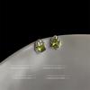 Pendientes Únicos de Zirconia Verde Oliva Líquido para Mujer, Estilo Minimalista, Accesorios de Moda Versátiles con un Toque de Lujo