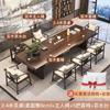 Novo Conjunto de Mesa de Chá Grande Estilo Chinês para Uso Doméstico, Cerimônia de Chá Kung Fu, Combinação de Cadeiras para Recepção de Escritório, Conjunto de Mesa de Chá em Madeira Maciça, Artesanato Tradicional