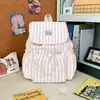 Mochila Rayada de Mujer Simple y Fresca 2026 Nueva Moda Tendencia Estudiante Mochila Escolar Viaje Diario Mini Mochila