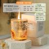 Vela de aromaterapia con aroma a flor real, lámina de oro, gelatina, cera de soja, aceite esencial, incienso, velas florales, adornos de vidrio con fragancia.