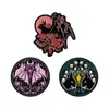 Set de Insignias Creativas de Murciélago, Rosa Rosa y Morado Luna Creciente Murciélago Floral Tres Estilos Pines Personalizados Fábrica al por Mayor