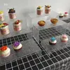 Adornos de mesa de postre con ondas de agua, soporte de exhibición acrílico, soporte para bocadillos de té de la tarde, soporte para cupcakes, comida fría, pausa para el café