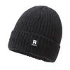 Gorro de Tricô para Outono e Inverno, Gorro de Lã Masculino Quente com Forro de Fleece, R Inverno à Prova de Frio para Circunferência Craniana Grande, Gorro Jovem, Feminino Transfronteiriço