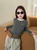 Camiseta interior a rayas estilo coreano Aimobebe para niñas, mezcla de algodón para niños, suave y cómoda, alta elasticidad, top de manga larga con bloques de color retro