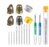 Dedal Grueso de Metal Vintage para Dedos para Uso en Casa, Presionador de Agujas, Enhebrador de Agujas de Coser a Mano, Herramientas de Costura en Caja de Hierro