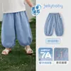 Calça jeans Jerry para bebês, calça infantil 100% algodão, calça comprida antibacteriana para crianças pequenas, calça pantalona fina para bebês para o verão