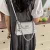 Bolso de Hombro de Cadena con Patrón de Diamantes para Mujer, Nuevo Modelo de Verano 2026, Bolso Pequeño Cuadrado Exquisito y de Alta Gama para el Día a Día, de Hombro Único o Cruzado