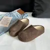 Mercadorias de comércio exterior de alta qualidade, chinelos de meio pé estilo Birkenstock unissex, em estoque, sapatos mule foscos, sapatos slip-on baixos para mulheres