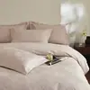 Conjunto de 4 Peças Jacquard 60 Fios 100% Algodão com Bordado de Rosa, Brocado 100% Algodão, Roupa de Cama com Conforto Tridimensional