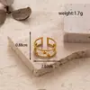 Aço Titânio Moda Versátil Aço Inoxidável Cruz Solar Olho de Hórus Nicho Luz Luxo Aberto Ajustável Anel