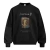 Sudadera con Capucha Manga Raglán Larga Estampado de Retrato Patchwork Estilo Callejero Americano Holgada Cuello Redondo para Hombre Primavera Otoño