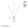 Collar de Plata de Ley S925 con 26 Letras Inglesas para Mujer con Colgante de Circonita Microincrustada Cadena para Clavícula Venta al por Mayor Transfronteriza en Stock