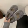 Ropa de abrigo de invierno para mujer, estilo nuevo, suave y etérea, zapatos de algodón cálidos, bailarinas, zapatos casual Mary Jane