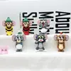 Chaveiro Pingente Estatueta Tom e Jerry Caixa Surpresa Gato Tom e Rato Jerry Borracha Macia 3D Enfeite de Pendurar Pingente para Bolsa de Casal