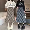 Falda de Cuadros con Atmósfera de Otoño e Invierno para Mujer, Petite de Otoño e Invierno 2025 Nueva Falda de Paraguas de Cintura Elástica de Longitud Media