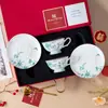 Lujo Ligero Nuevo Estilo Chino Azul y Blanco Cerámica Tazón Juego Taza y Platillo Caja de Regalo Hueso Porcelana Taza y Platillo Taza de Café Té de la Tarde Caja de Regalo