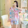 Pijama para mujer, verano, manga corta, fino, dulce, para chica estudiante, traje lindo, talla grande, ropa de casa de verano, venta al por mayor en grandes cantidades