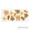 Serie Navideña Caricatura de Helado Transferencia UV DTF Pegatina para Taza Etiqueta de Cristal Despegar y Pegar 24cmx11cm