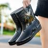 Botas de lluvia de moda para mujer, zapatos impermeables de tubo corto, botas de lluvia de fondo suave y resistentes al desgaste, zapatos de goma antideslizantes para el trabajo de compras en la cocina para mujer, venta al por mayor