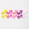 Tenedor de Fruta de Dibujos Animados para Niños Desechable Letrero Bento Traje Estilo Japonés Anime Letrero de Fruta Jirafa Animal Tenedor Traje