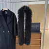 Bufanda Larga de Lana Sintética de Oveja con Estilo Europeo y Americano, Bufanda de Peluche de Piel Sintética, Versátil para Otoño e Invierno, Chal de Doble Cara y Calentador de Cuello