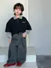 Pantalones vaqueros elegantes para niño 2026 transfronterizos, pantalones de niño estilo coreano para otoño con bragueta, pantalones de pierna ancha para comercio exterior