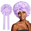Amazon Explosiones Paté Lazo Cinta Seda Imitación Ala Ancha Ducha Lunar Gorro Belleza Peluquería Diadema Gorro de Noche Grande