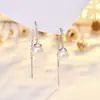 Aretes de Alambre Francés de Plata de Ley con Aguja, Aretes Largos de Perla Gris Estilo Super Hada, Aretes de Borla de Perla Rosa de Aspecto Adelgazante de Alta Gama