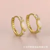 Brincos de Moda Europeus e Americanos Mais Vendidos Brincos de Zircônia Microcravejados Brincos Luxo Acessível High-End Ins Joias Simples Femininas Atacado