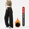 Pantalones de Trabajo con Velcro y Forro de Polar para Mujer, Novedad Primavera 2026, Cintura Alta, Holgados tipo Jogger, Pantalones Deportivos Casuales de Pierna Ancha