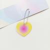 Cadena de cuentas con forma de corazón de melocotón y trébol de cuatro hojas, placa de Goo, llavero acrílico transparente DIY, tarjeta redonda, colgante de persecución de estrellas