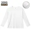Camiseta Masculina de Manga Longa Algodão Penteado 200g Gola Redonda Camisa para Camada Interna Primavera e Outono Fabricante Atacado de Tops Masculinos de Manga Longa
