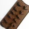 Conjunto de 12 Peças de Formas de Silicone para Chocolate, Caixa de Presente Árvore de Natal, Forma de Bandeja de Gelo Formato Cabeça do Papai Noel para Assar