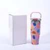 Copo de Gelo Série Nova de Flores Personalizado de Alta Aparência Aço Inoxidável 304 Copo Térmico para Duas Bebidas Copo de Água de Bolsa
