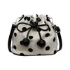 Bolso de nube de retazos de lino estilo coreano de nicho con lunares para mujer, nuevo modelo de verano 2026, bolso de hombro y cruzado de gran capacidad para el día a día