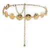 Joyería Transfronteriza Europea y Americana Moda Metal Geométrico Disco Cadena para Cintura Nicho Elegante Alto Nivel Accesorios de Cinturón para Vestido
