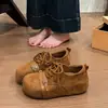 Mocasines de mujer con suela gruesa, robustos, lindos y peculiares, diseño otoño/invierno 2026, Boken con cordones estilo Birkenstock, suela blanda, modelo nuevo