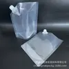 Em estoque Saco com Bico de Sucção Transparente 1L para Imprimir Atacado Molho de Gergelim Suco Embalagem Universal para Imprimir