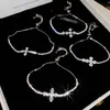 Pulsera de cruz con forma de diamante de circón ultrabrillante estilo ins coreano, diseño de nicho, joyería exquisita y de moda para mujer